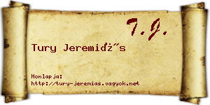 Tury Jeremiás névjegykártya